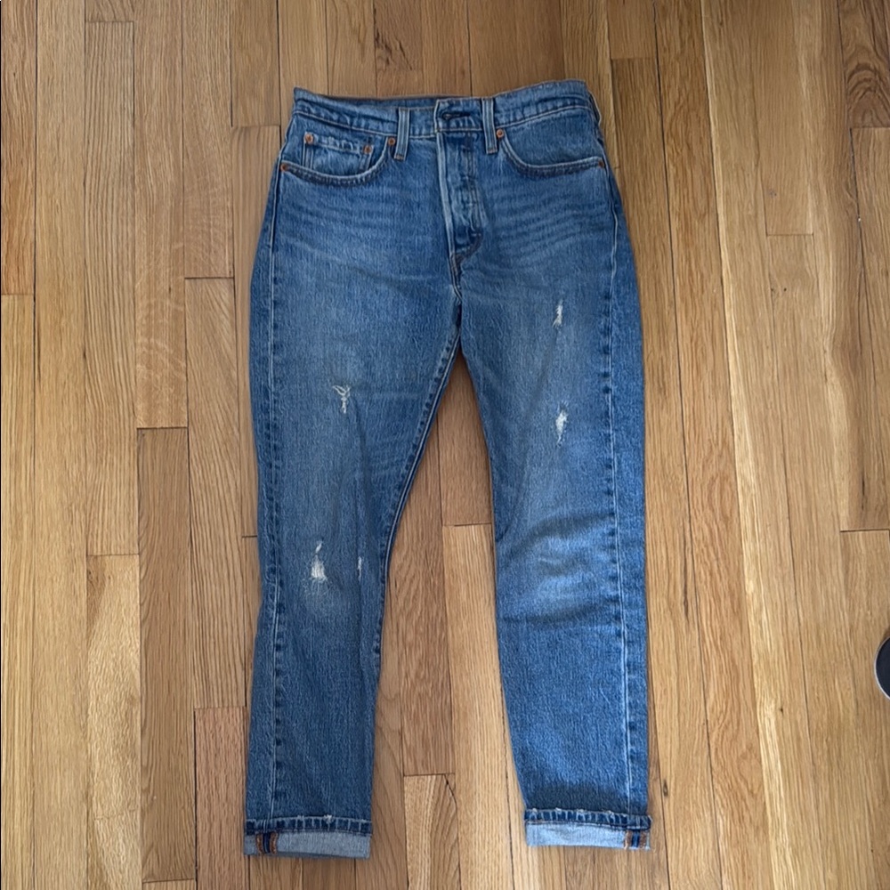 501 Skinny Blue Jeans